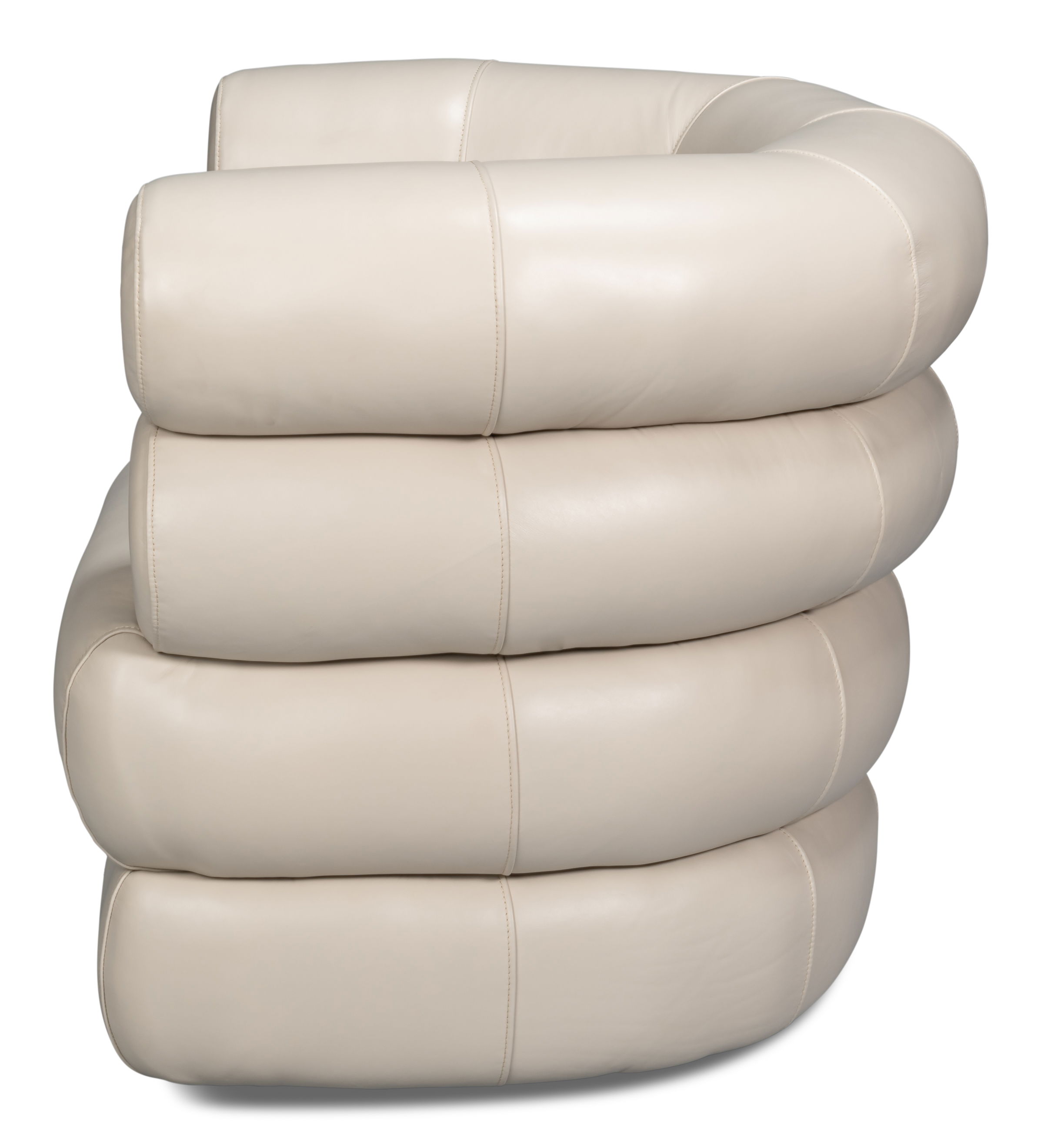 Rondo Leather Swivel Chair, White large image 