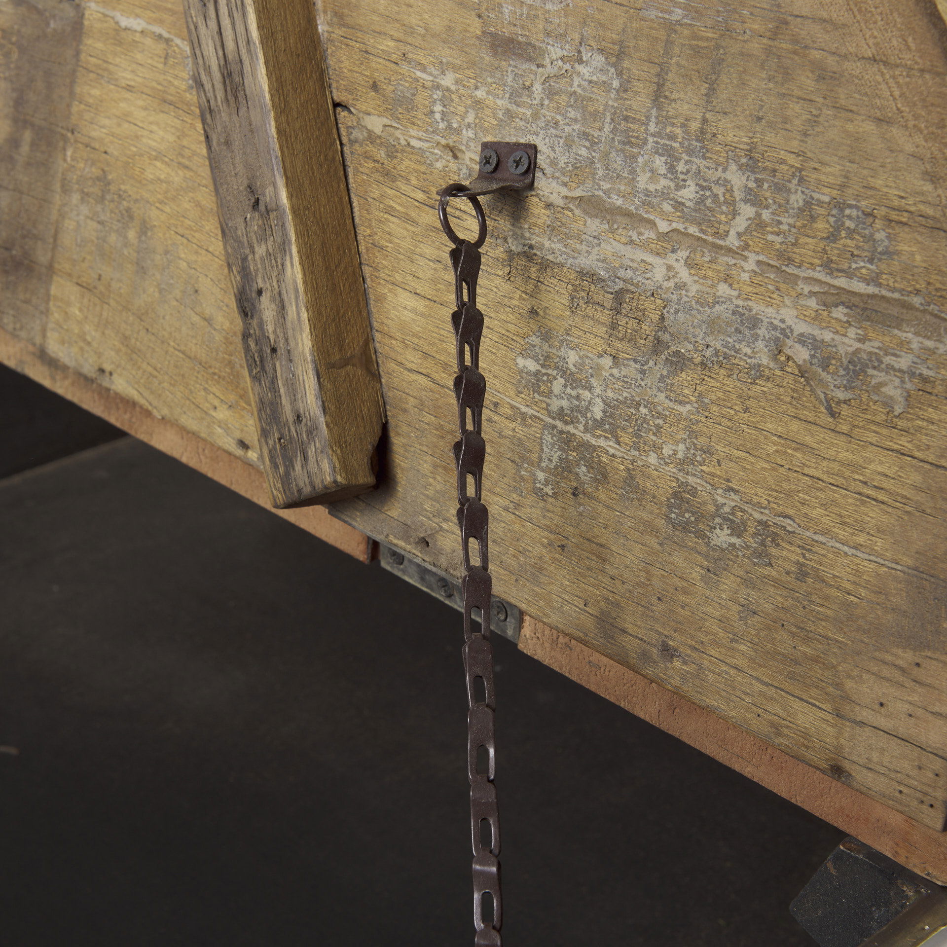 Esagono Octagonal Gold Metal-Clad Reclaimed Wood Coffee Table with Storage, by Mercana, 48" length x 48" width x 15" height View 11