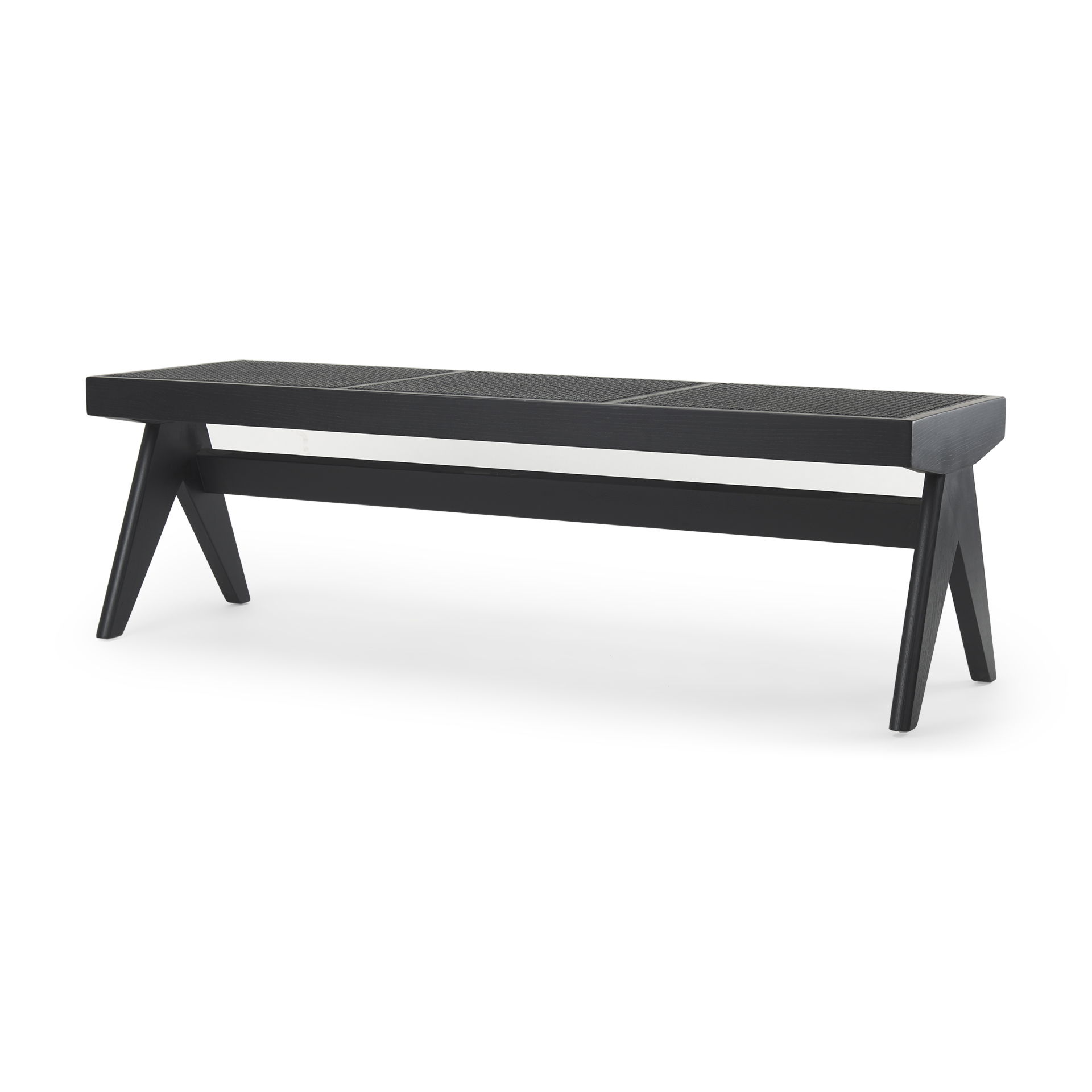 Arvin  Black Wooden Bench large image 