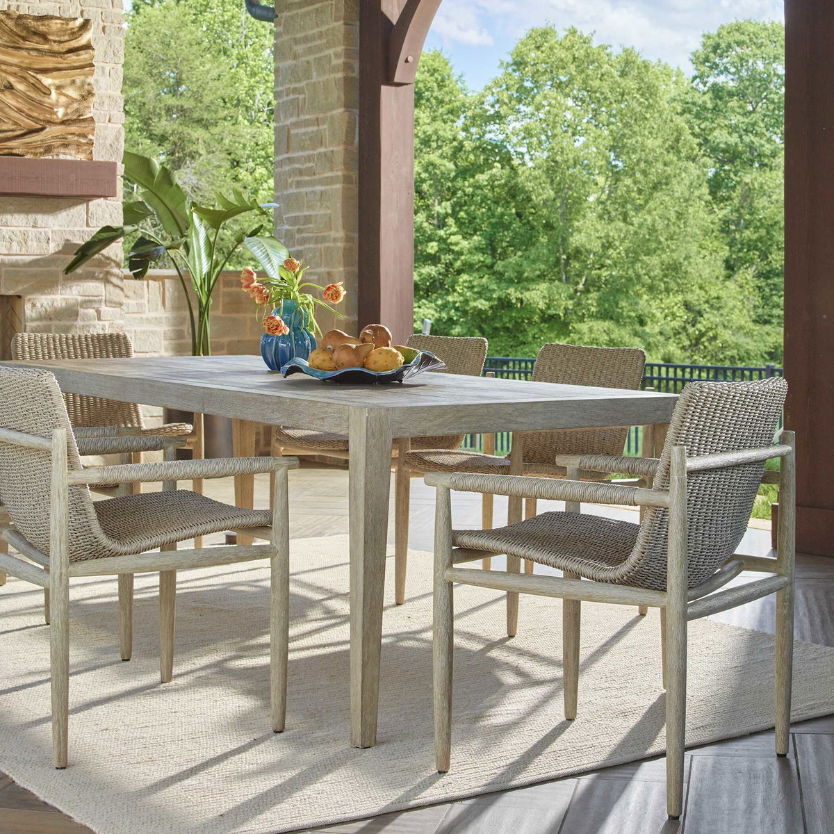 Sumba Wicker Outdoor Dining Chair, Outdoor Chair by Uttermost, 1'11.75" width x 2'8.75" height x 2'0.5" depth View 4