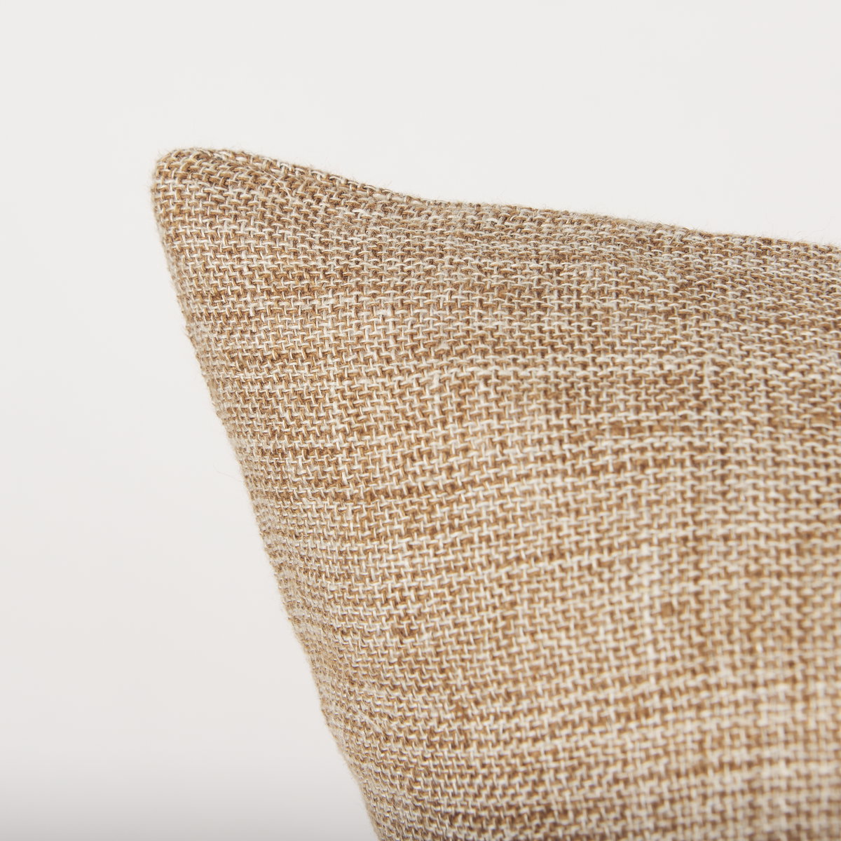 Jacklyn 22x22 Brown Linen Square Decorative Pillow Cover, by Mercana, 22" length x 22" width x 0.2" height View 9