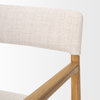Toni Curved Back Dining Side Chair | Cream Fabric with Light Brown Wood, Dining Chair by Mercana, 22.44" length x 24.61" width x 33.66" height thumbnail 10