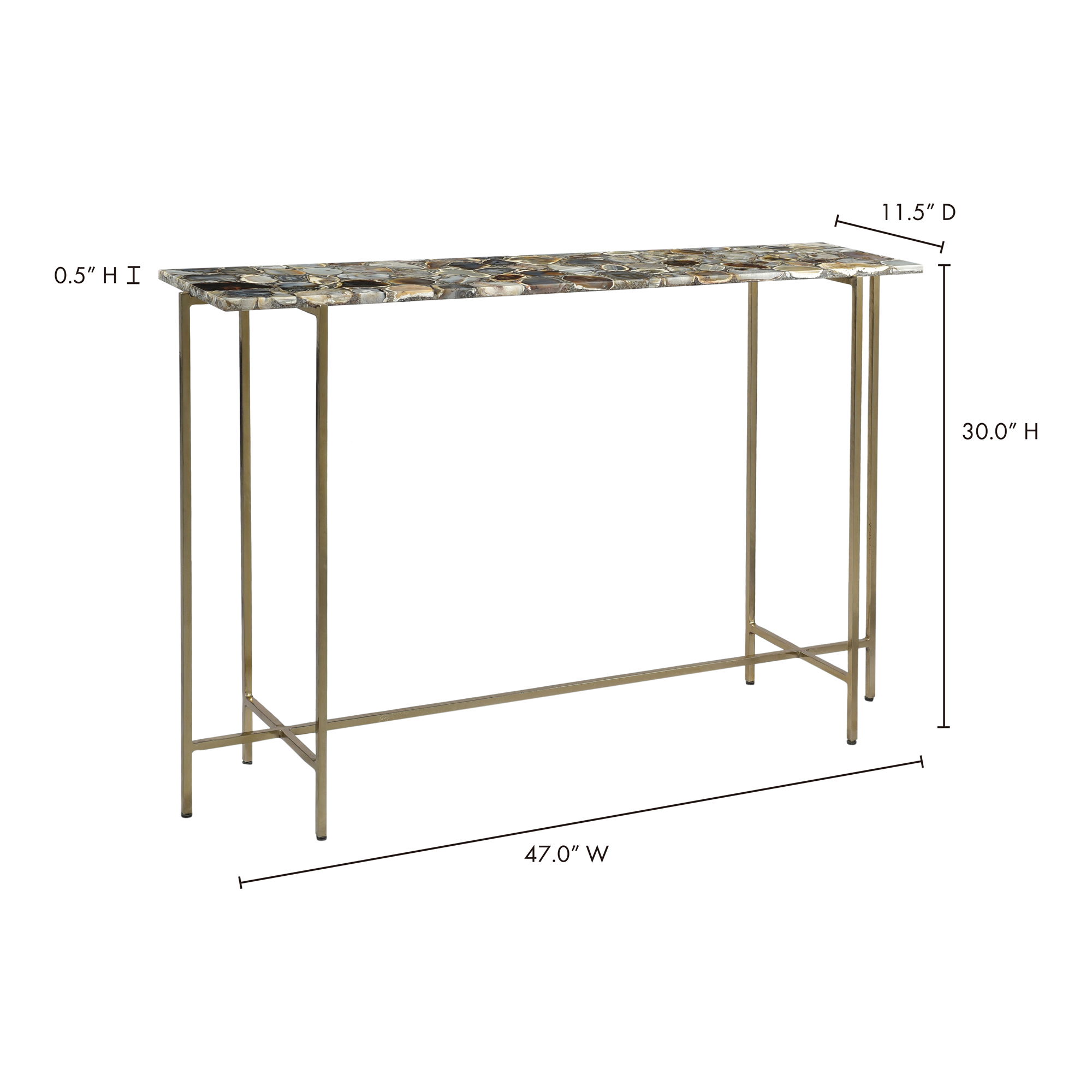 Agate Console Table Multi Color large image 