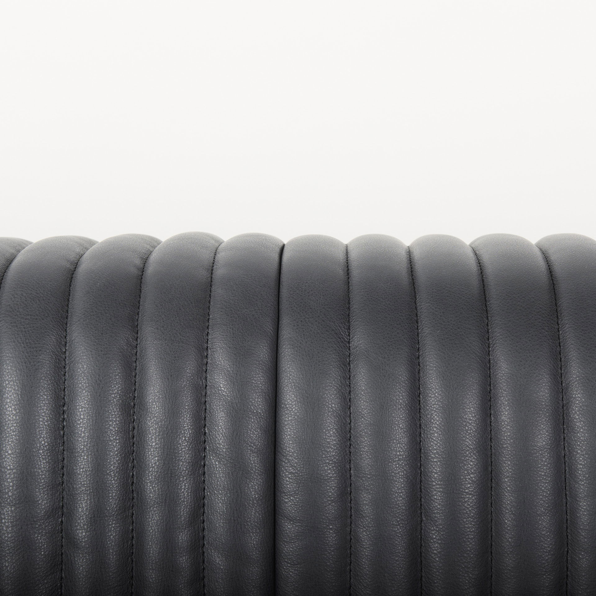 Ricciardo Black Leather Wrapped Three Seater Sofa, Sofas & Sectional by Mercana, 86.61" length x 38.58" width x 26.38" height View 10