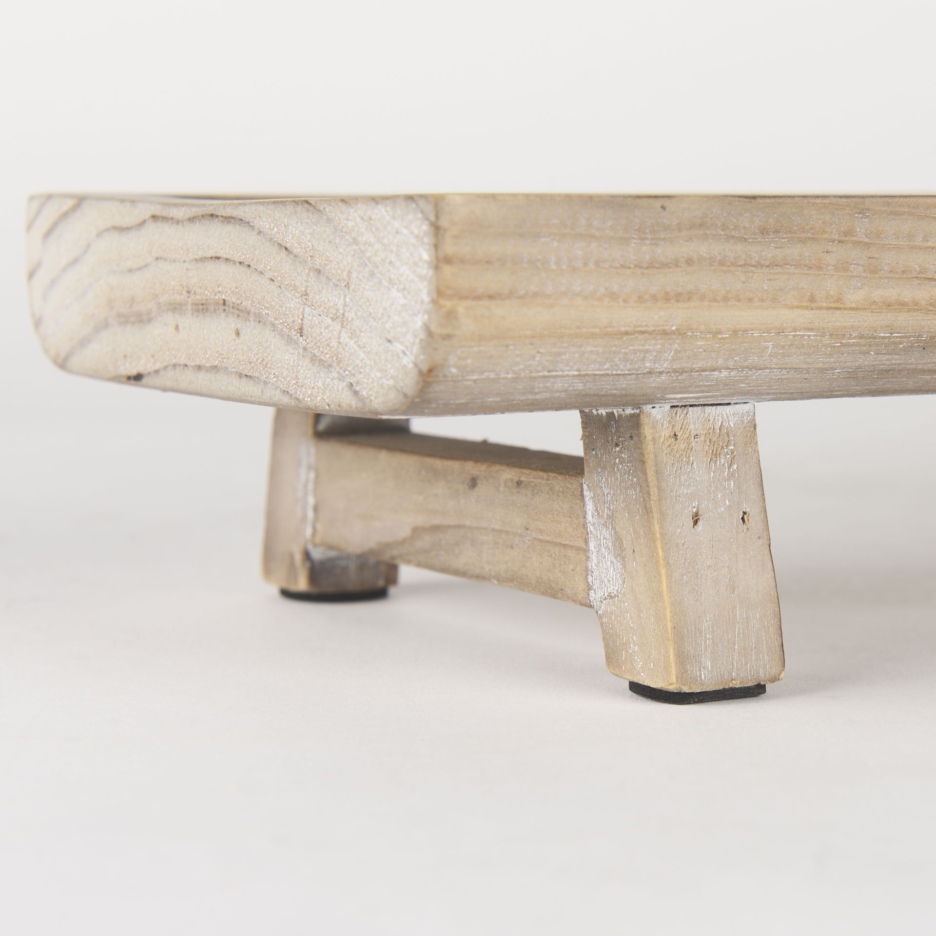 Carver Set of 2 Rectangular White Washed Wood Trays large image 