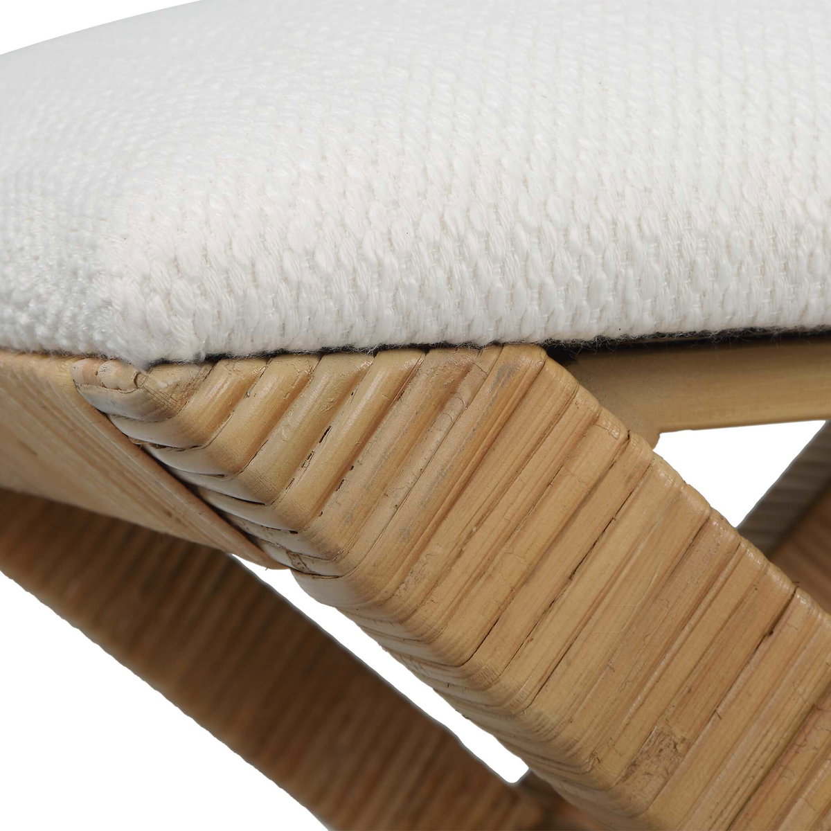 St. Tropez Rattan Small Bench, Furniture by Uttermost, 19.5" width x 18.75" height x 15.75" depth View 5
