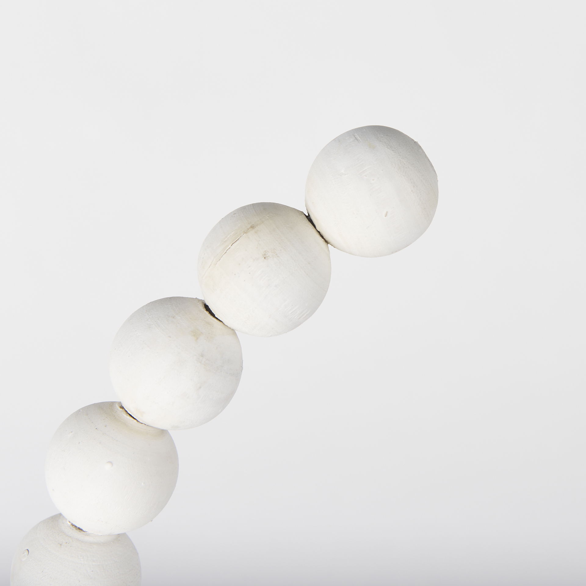 Pontchartrain II (Large) 11L x 6W White Beaded Broken Sphere Decorative Object with Gold Base, by Mercana, 11.42" length x 6.02" width x 15.55" height View 6