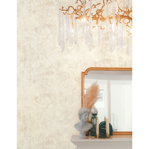 Entablature Scroll Cream Wallpaper