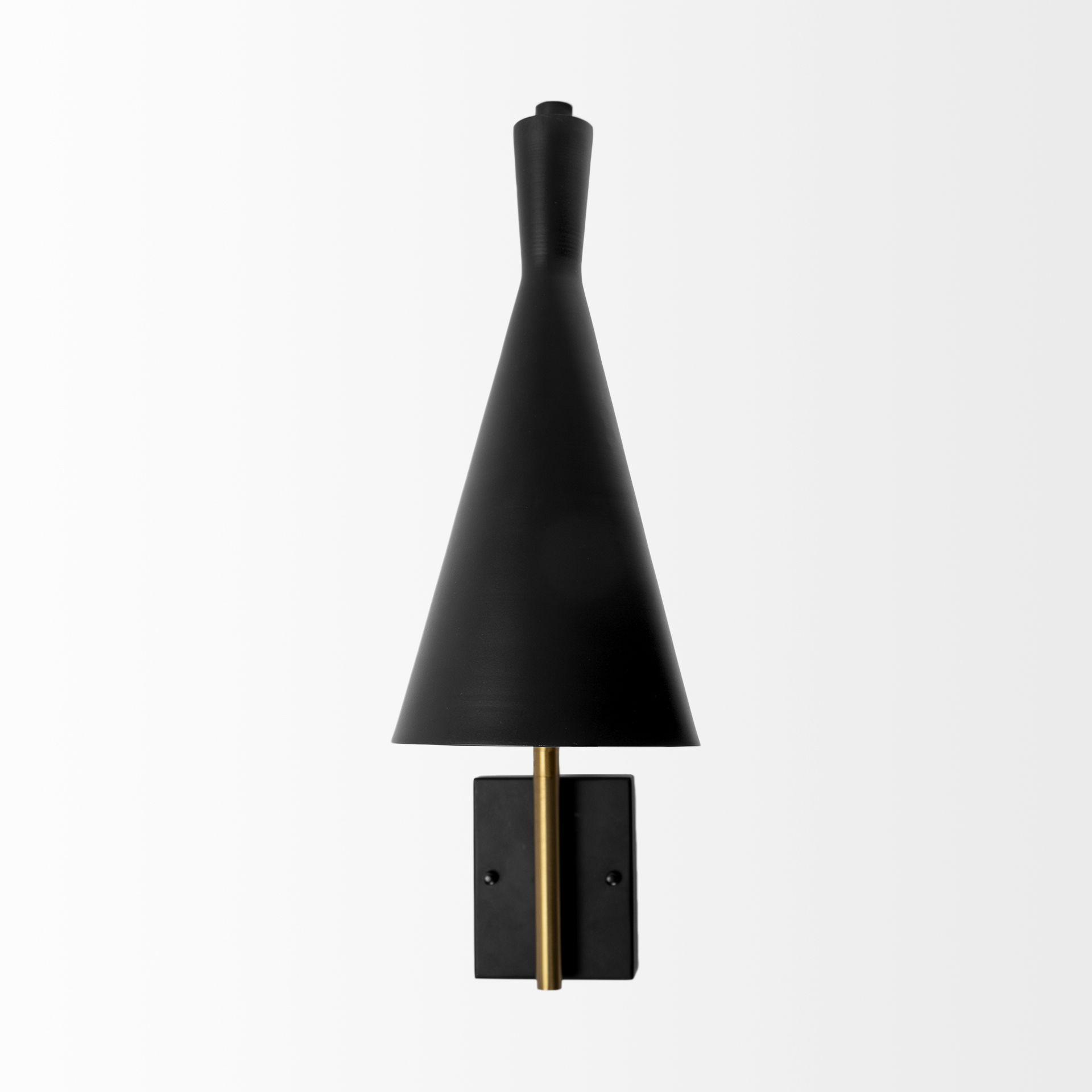 Tremont I 23'L x 5.25'W x 17.5'H Black/Gold Metal Conical Shade Wall Sconce large image 