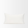 Janelle 14x26 Cream with Indigo Print Linen Lumbar Pillow Cover, Decorative Pillow by Mercana, 14" length x 26" width x 0.2" height thumbnail 5