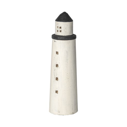 Abner (Large) 4L x 4W White Wooden Coastal Lighthouse