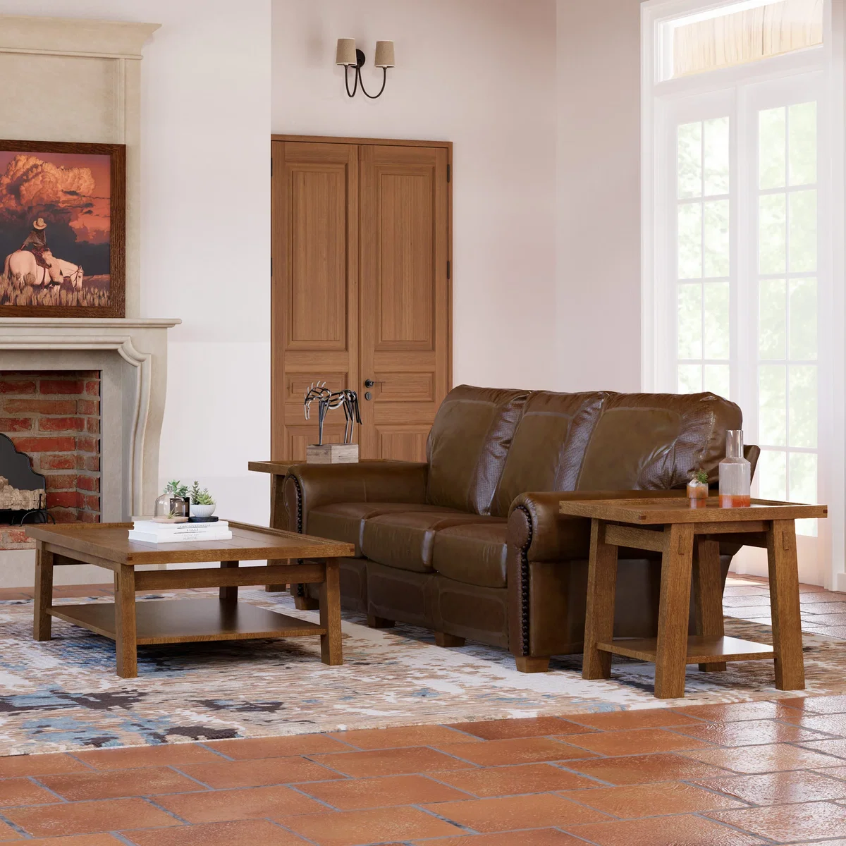 Santa Fe Cocktail Table, Coffee Table by Stickley, 56" width x 18" height x 34" depth View 3