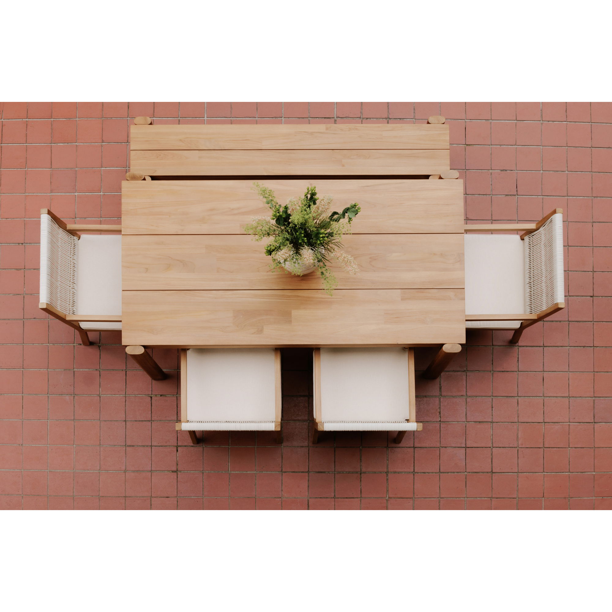 Tempo Outdoor Dining Bench Natural, Benche by Moe's Home, 71" width x 18" height x 16" depth View 6