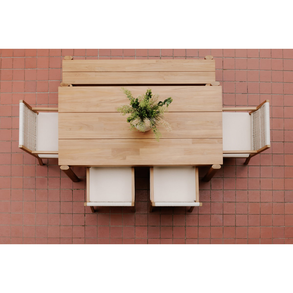 Tempo Outdoor Dining Bench Natural, by Moe's Home, 5'11" width x 1'6" height x 1'4" depth View 6