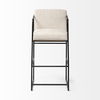 Stamford 40' Total Height Light Beige Upholstered Seat with Wood Back, Metal Frame Bar Stool thumbnail 3
