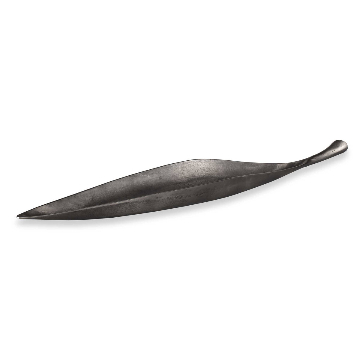 Leaflet Dark Nickel Outdoor Bowl, Decorative Tray by Uttermost, 43" width x 4" height x 9.5" depth View 1