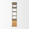 Baron Light Brown Wood with Gunmetal 2-Door Open Shelving Unit, Shelving & Bookcase by Mercana, 41.75" length x 19" width x 90" height thumbnail 5