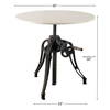 Emslie 30' Round Dining Table | Modern | White Marble & Black Metal | Seats 2, by Mercana, 30" length x 30" width x 31" height thumbnail 3