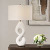 Meridian Ivory Stone Table Lamp, by Uttermost, 17" width x 29" height x 17" depth thumbnail 2
