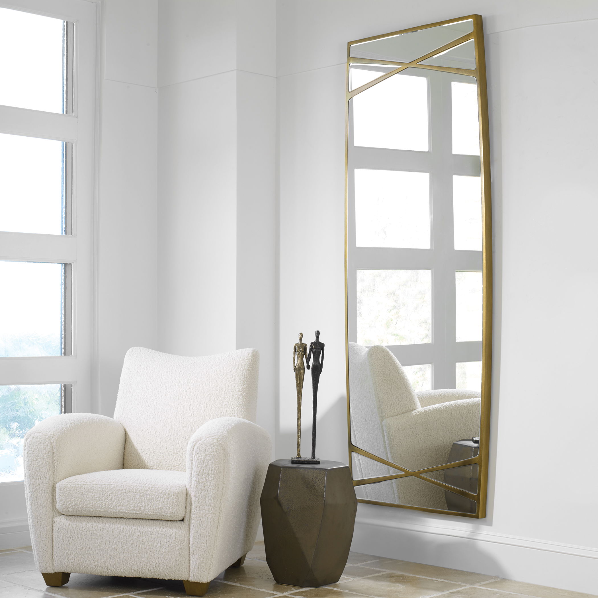 Gentry Oversized Gold Mirror, by Uttermost, 30" width x 78" height x 1.75" depth View 2