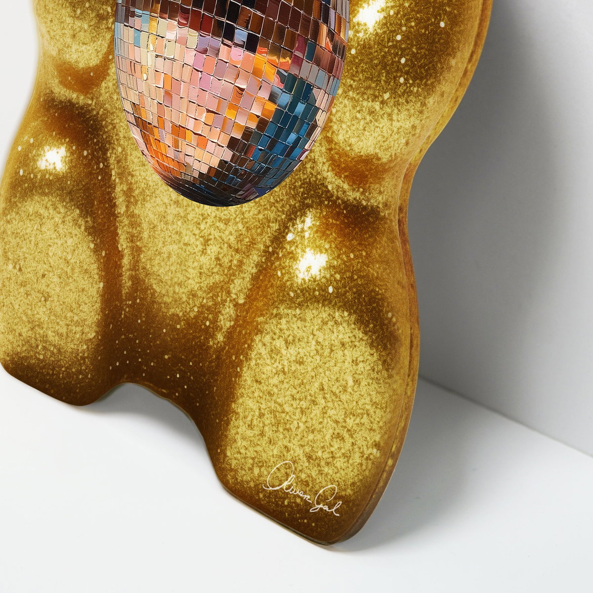 Gummy Bear Gold with Disco Ball (No Embellishment), Art by Oliver Gal,  15x10 View 4