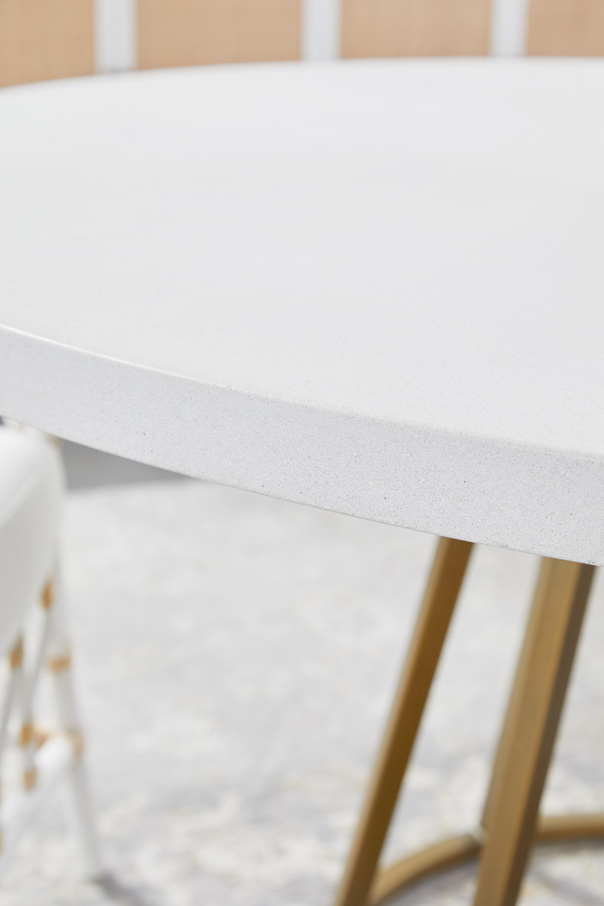 Turino 54' Round Dining Table Concrete Top, by Essentials for Living, 54" width x 1.5" height x 54" depth View 5