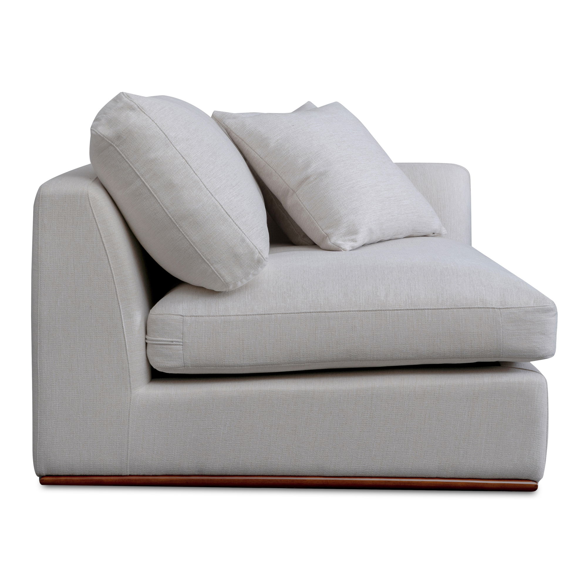 Rue Right Arm Facing Chair Off White, Sectional Sofa by Moe's Home, 47.6" width x 23.6" height x 41" depth View 3