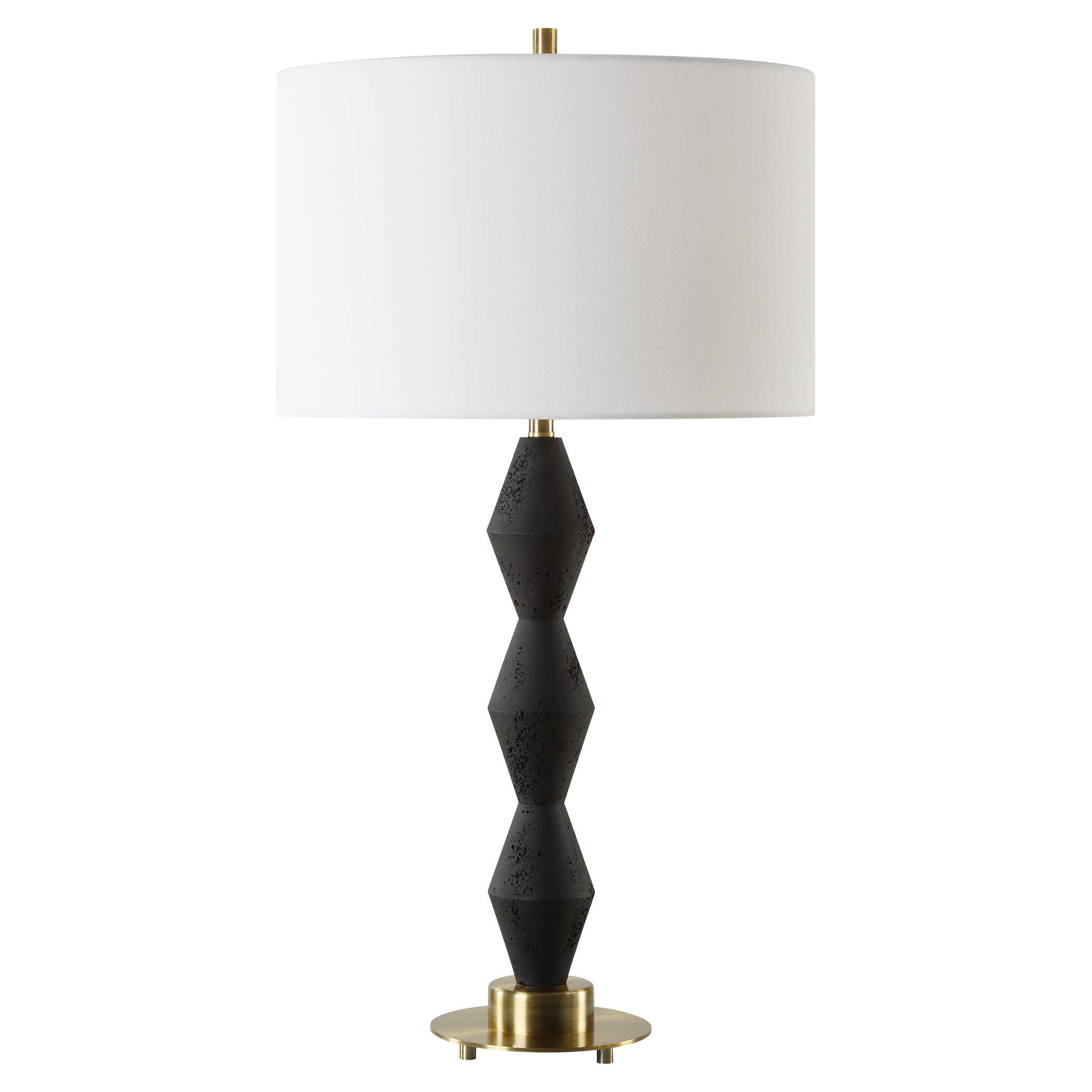 Threefold Black Stone Table Lamp, by Uttermost, 16" width x 29.75" height x 16" depth View 5