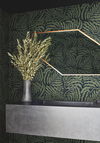 Fern Fronds Black & Green Wallpaper thumbnail 4