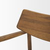 Haggen Medium Brown Oak Wood with Cream Fabric Accent Chair thumbnail 7