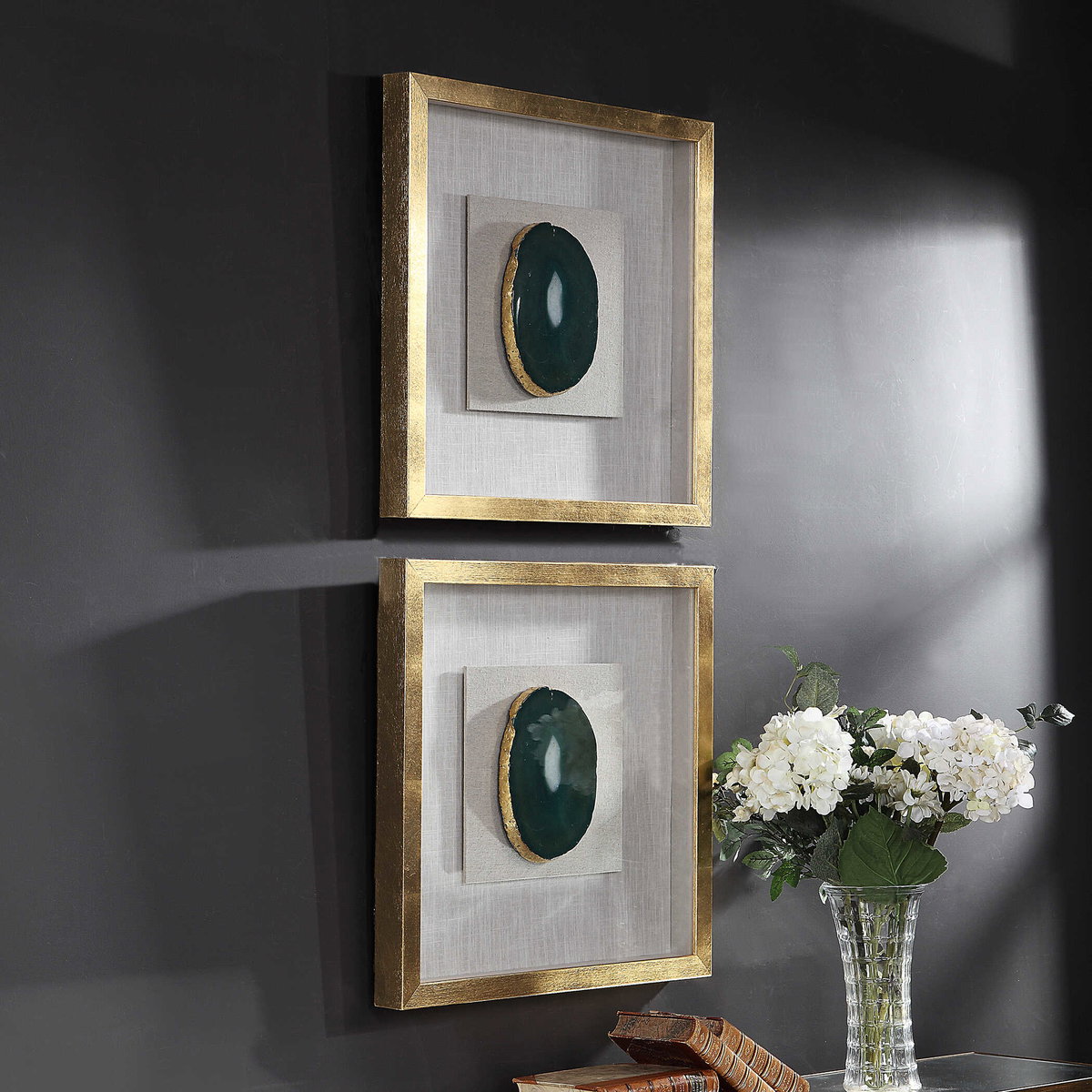 Keeva Agate Stone Shadow Box, Art by Uttermost, 19.75" width x 19.75" height x 2" depth View 7