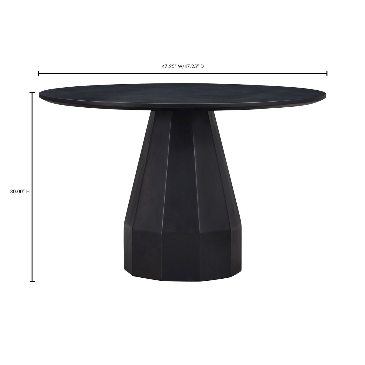 Templo Outdoor Dining Table Black, Outdoor Table by Moe's Home, 3'11.2" width x 2'5.9" height x 3'11.2" depth View 9