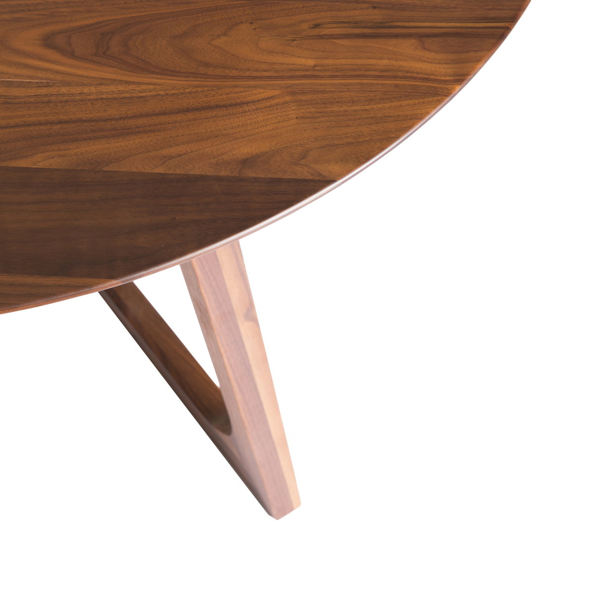 Godenza Round Dining Table Walnut, by Moe's Home, 47" width x 29.5" height x 47" depth View 6