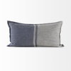 Aubrielle 14x26 Gray and Blue Fabric Color Blocked Pillow Cover, Decorative Pillow by Mercana, 14" length x 26" width x 0.2" height thumbnail 3