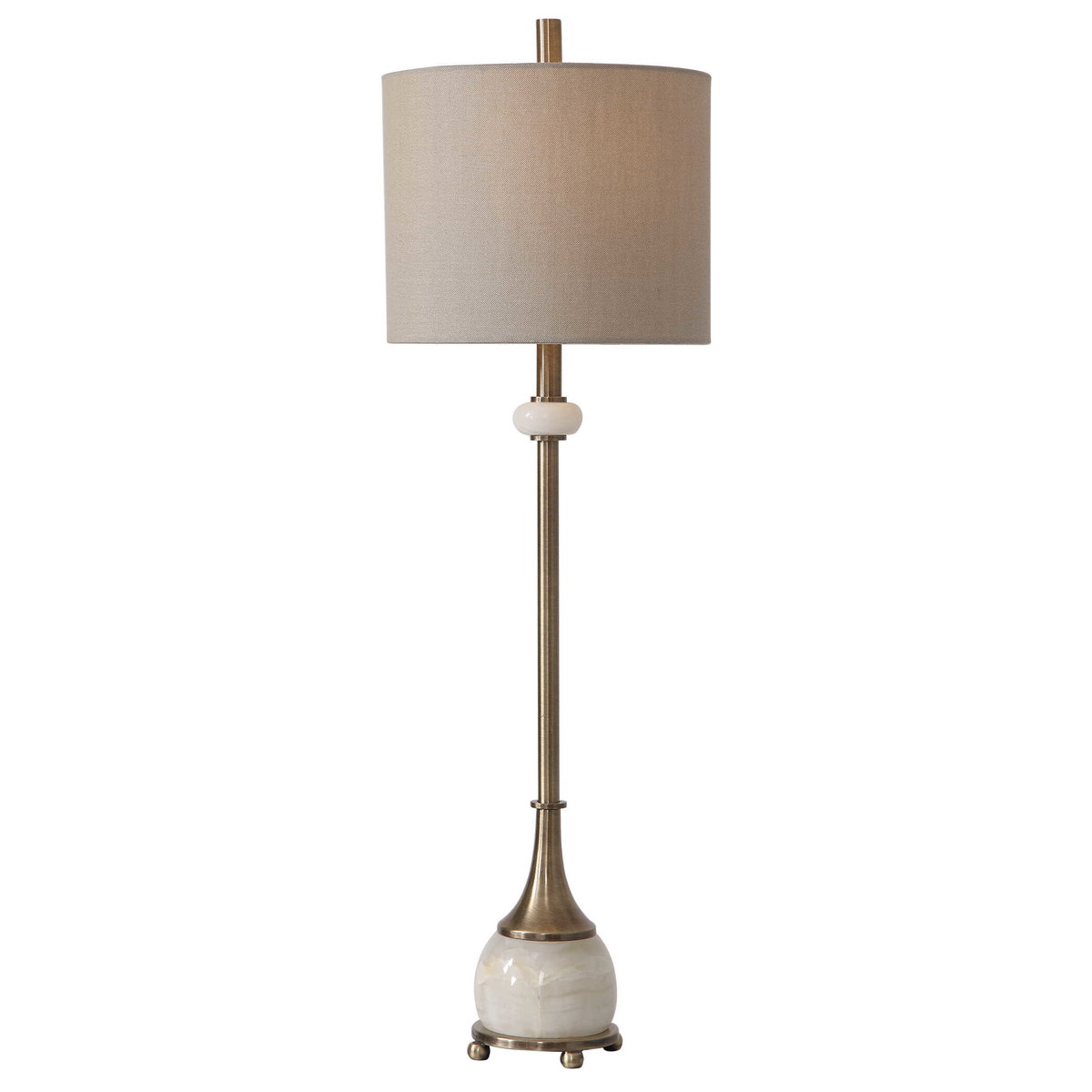 Natania Plated Brass Buffet Lamp, Table Lamp by Uttermost, 11" width x 35" height x 11" depth View 1