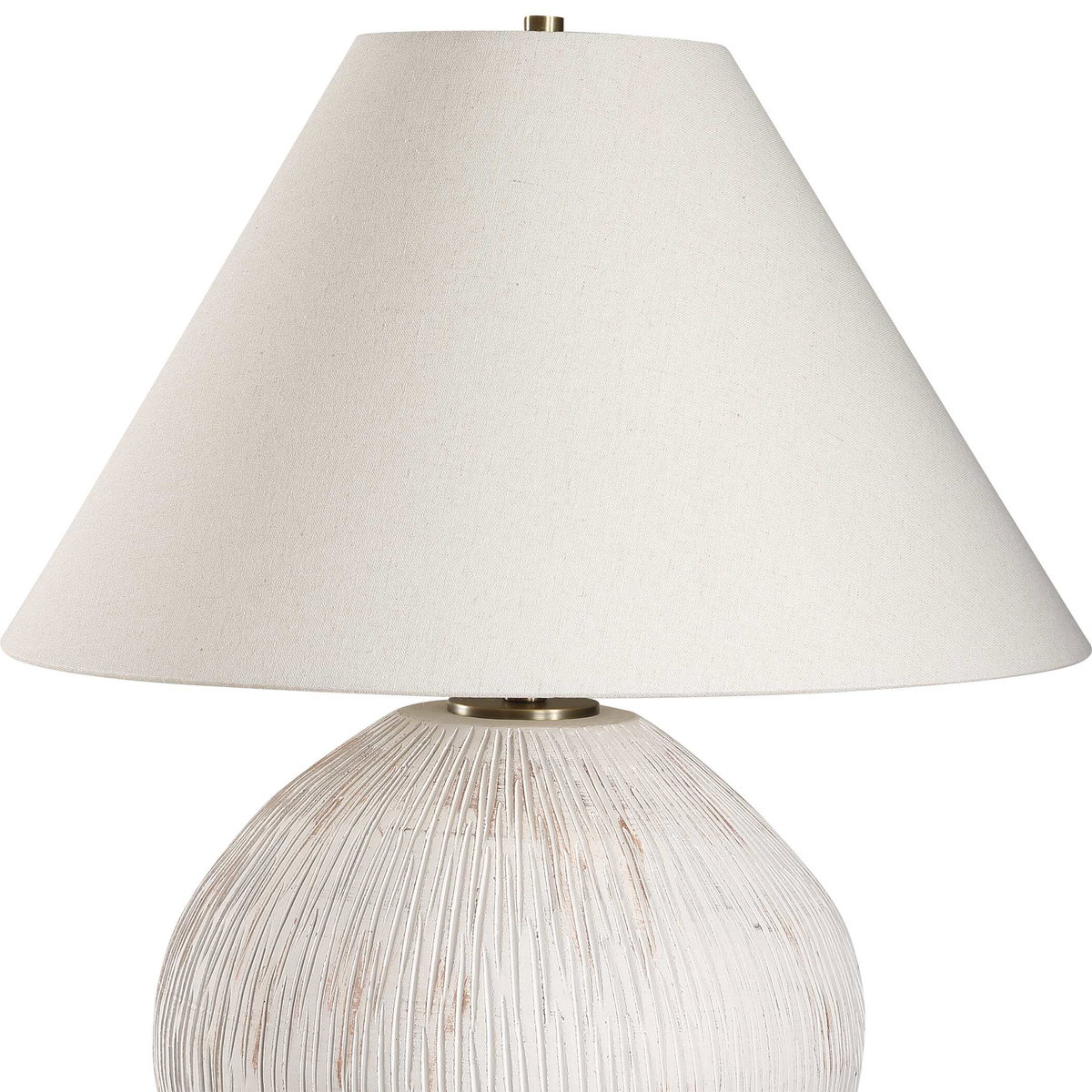 Meryl Aged White Table Lamp, by Uttermost, 1'8" width x 2'0.5" height x 1'8" depth View 6