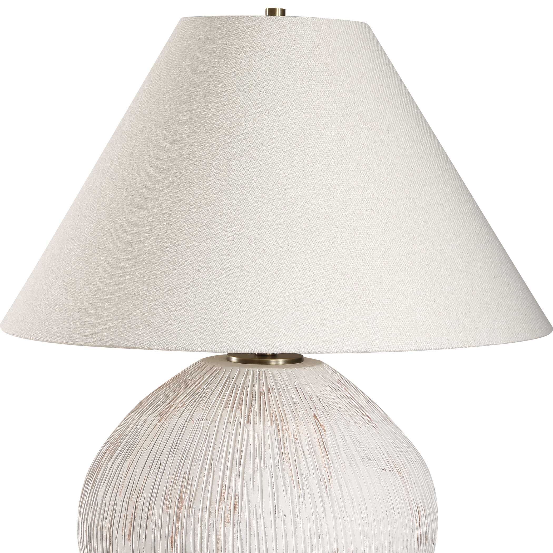 Meryl Aged White Table Lamp, by Uttermost, 20" width x 24.5" height x 20" depth View 6