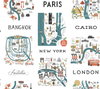 City Maps Blue & Red Peel & Stick Wallpaper, by York Wall, 20' length x 2'3" width x 0.02" depth thumbnail