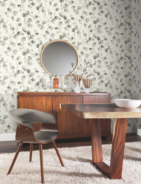 Eucalyptus Trail Grey & Taupe Wallpaper