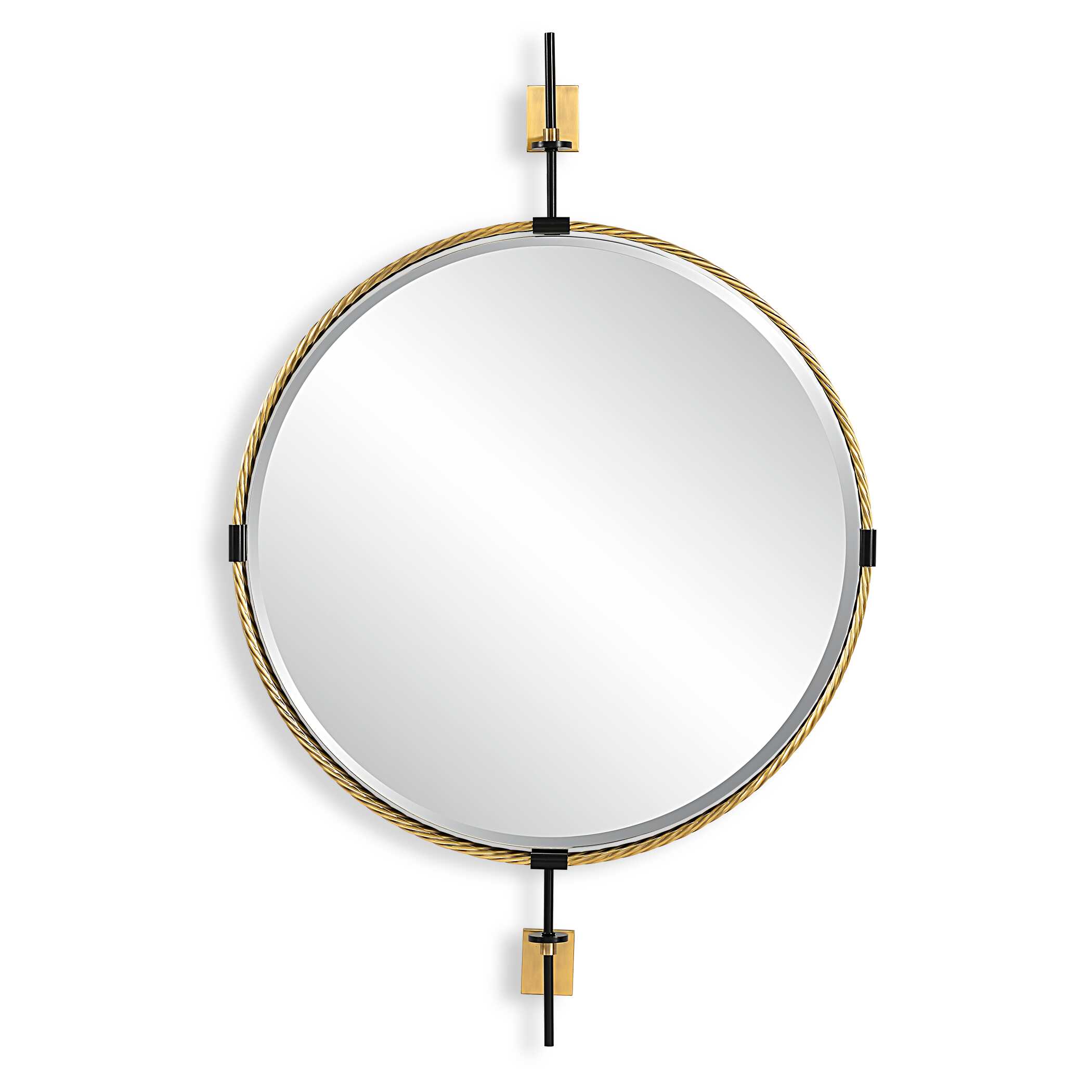 Guardrail Round Mirror, by Uttermost, 31" width x 47.75" height x 3.75" depth View 1