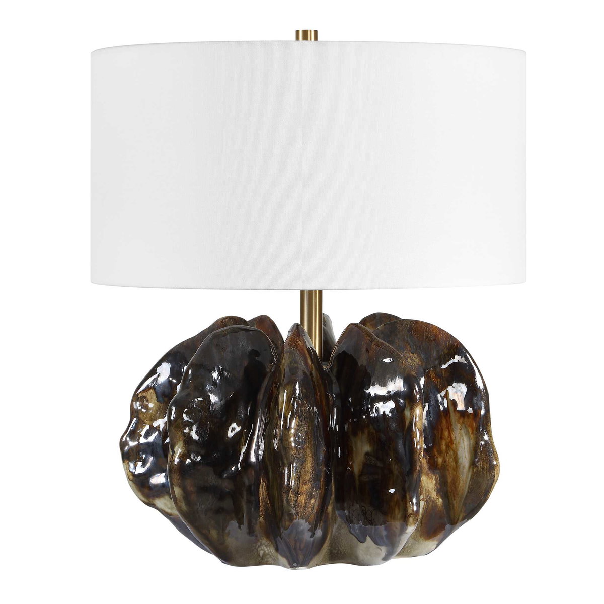 Jaudon Brown Glass Table Lamp, by Uttermost, 19" width x 23" height x 19" depth View 5