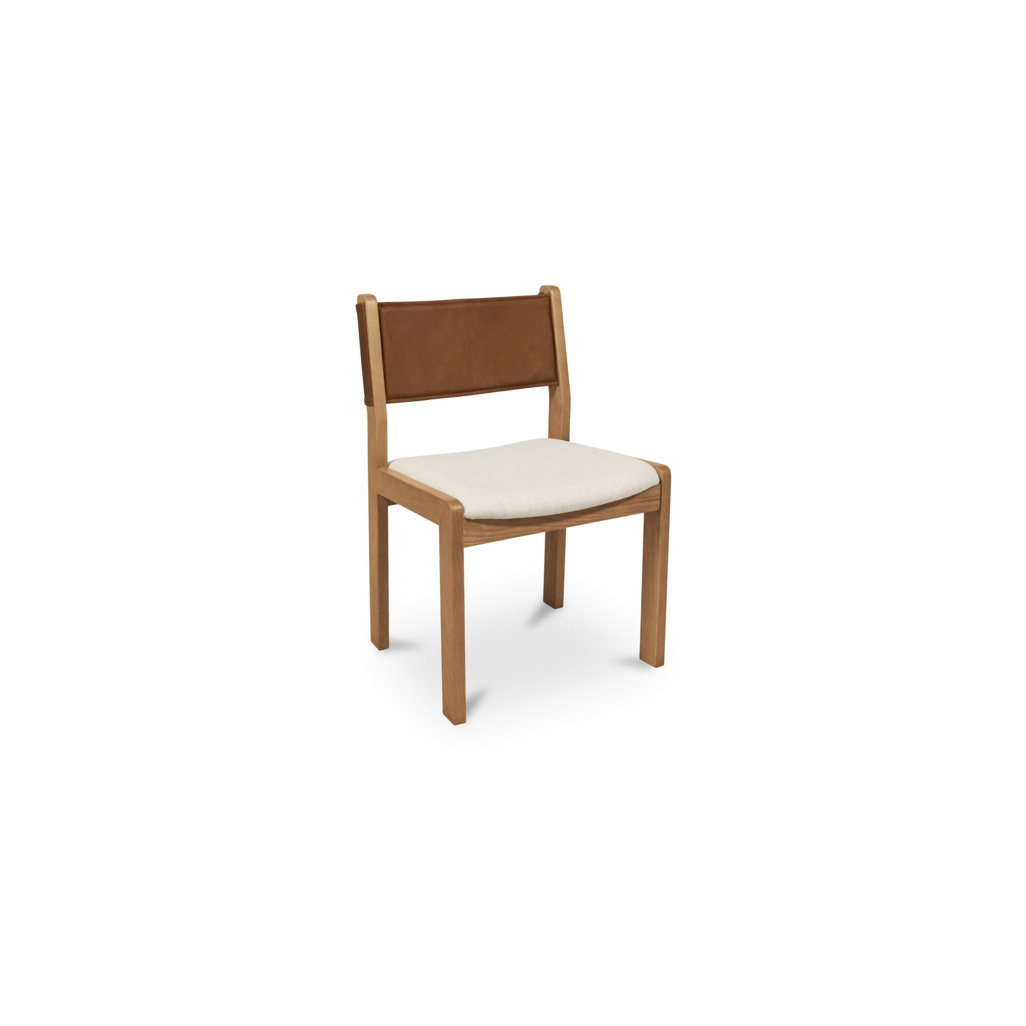 Carol Dining Chair Tan Leather Set Of Two, by Moe's Home, 21.6" width x 32" height x 19.5" depth View 2