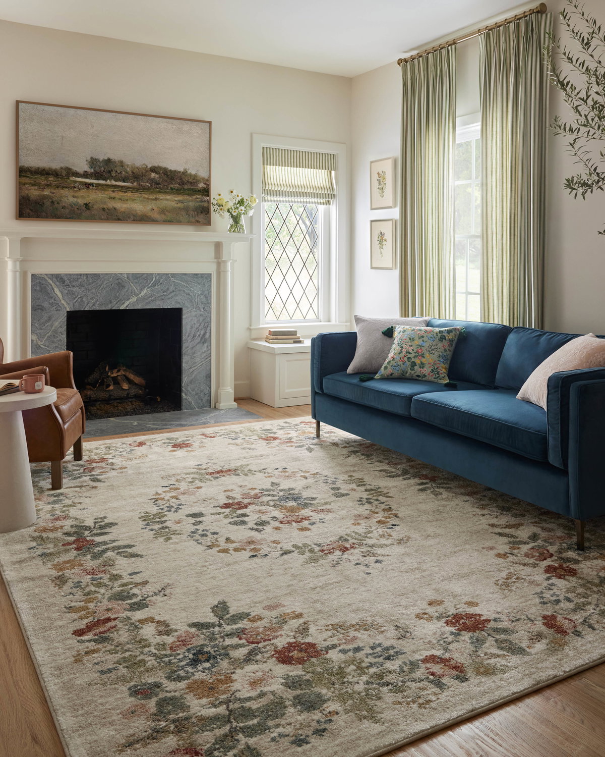 Rifle Paper Co. x Loloi Laurel Rug, 5'3" length x 7'8" width View 2