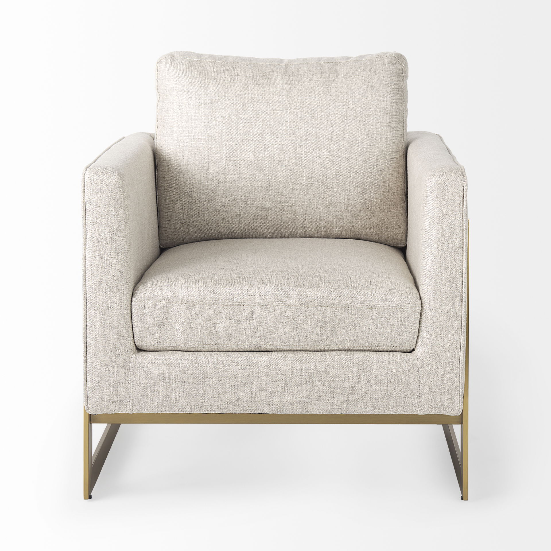 Rupert Cream Poly-Linen Seat with Gold Stainless Steel Frame Accent Chair large image 