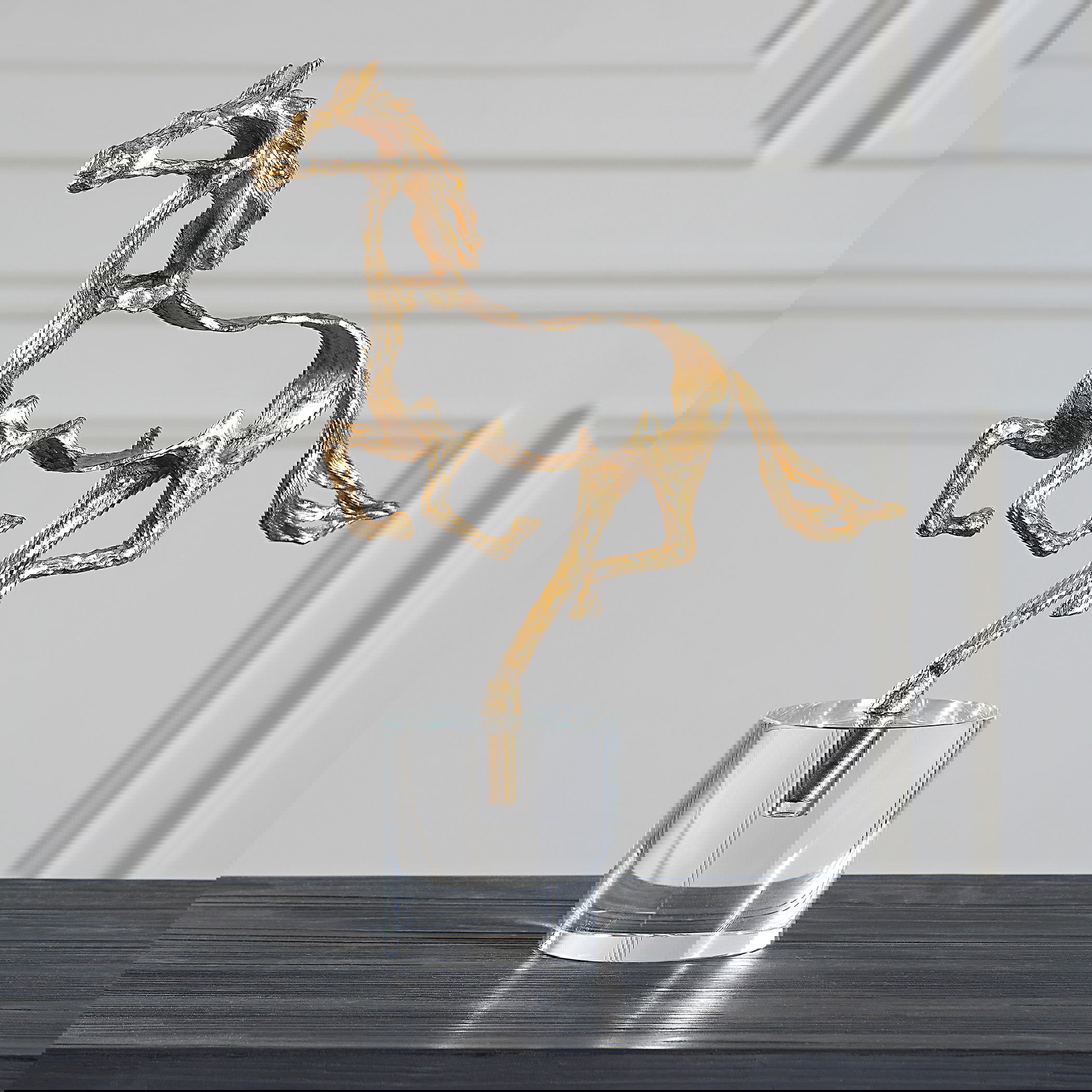 Gallop Gold Sculpture, Decorative by Uttermost, 14" width x 14.75" height x 4" depth View 2