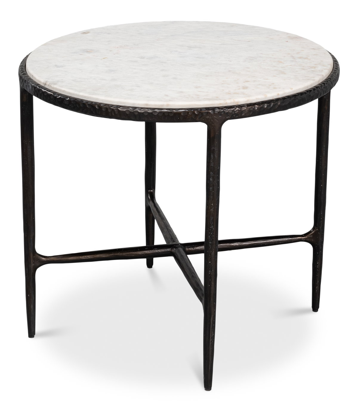Dakor Round Side Table, by Sarreid, 2' length x 2' width x 1'10" height View 1