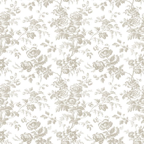 Anemone Toile Taupe Wallpaper