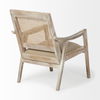 Teryn Cream Linen Seat And Natural Wooden Base with Mesh Back Accent Chair thumbnail 4