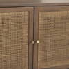 Grier 65' Medium Brown Wood with Cane Media Console, by Mercana, 65" length x 18.75" width x 23" height thumbnail 11