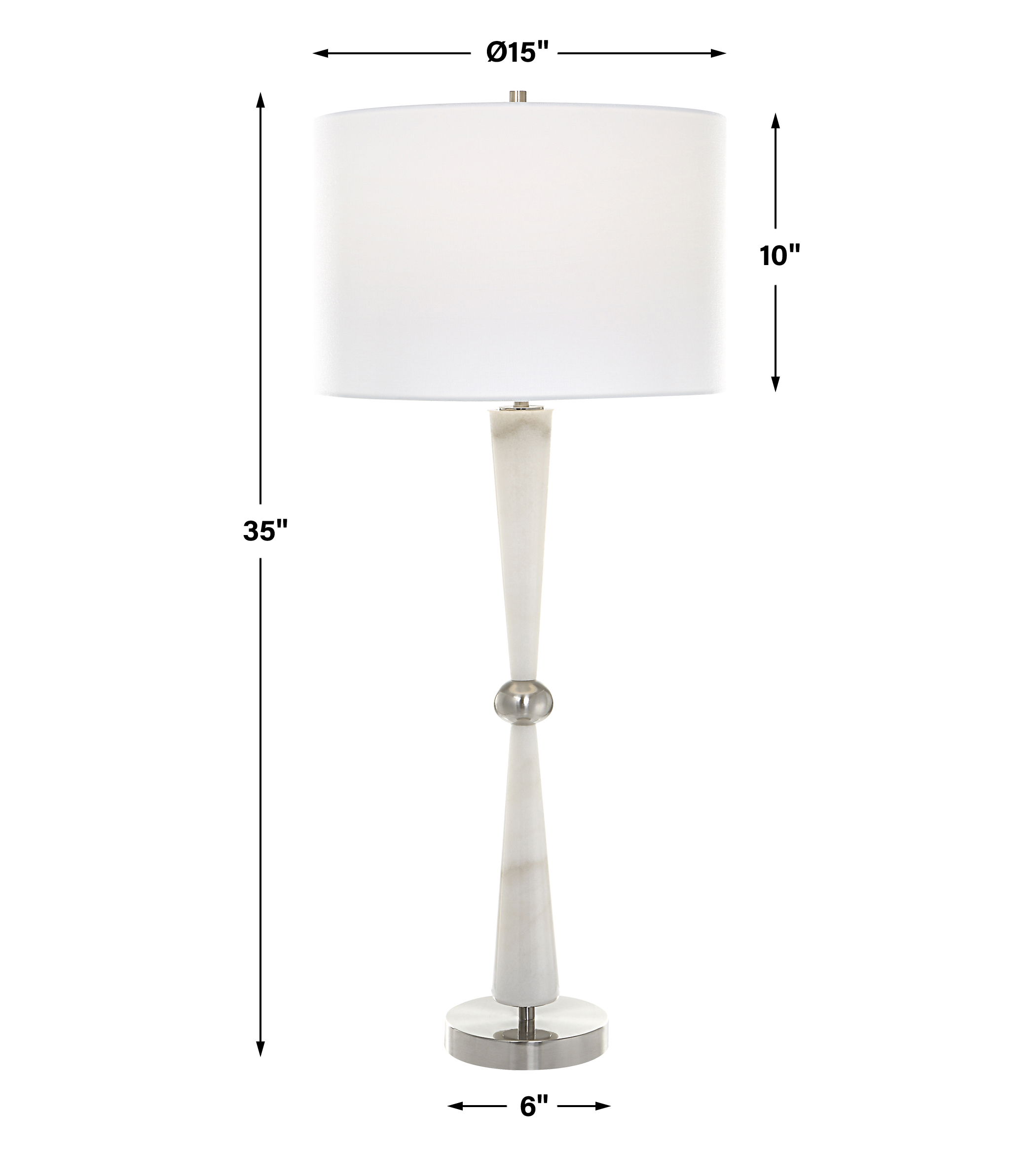 Hourglass White Table Lamp large image 